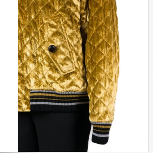 Maison Margiela Velvet Gold Quilted Bomber Jacket - Picture 6 of 9